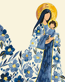 Картина за номерами Релігія. Богородиця з немовлям з фарбами металік 40*50 см Art Craft 16527-AC