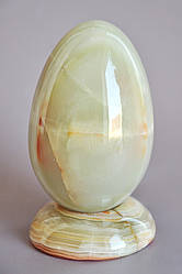 Статуетка яйце з натурального каменю онікс з підставкою, 10 см (колір, як на фото)