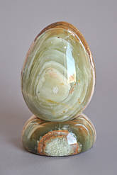 Статуетка яйце з натурального каменю онікс з підставкою, 6.5 см (колір, як на фото)