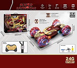 Машинка трюкова на радіоуправлінні пульт та браслет, мелодії, парогенератор 3688 G 161 A  акумулятор 3.7 V, фото 2
