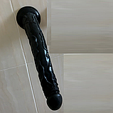 Чорний фалоімітатор на присосці 34 см, довгий фалос гнучкий член штучний, Реалістичний Ділдо великий, Інтимні, фото 7