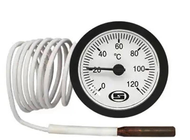 Термометр капілярный круглий посадочне місце 52 мм, фото 1