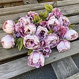 Штучні квіти. Гілка півонії 68 см пудровий, фото 3