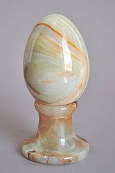 Статуетка яйце з натурального каменю онікс з підставкою, 6.5 см (колір, як на фото)