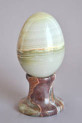 Статуетка яйце з натурального каменю онікс з підставкою, 6.5 см (колір, як на фото)