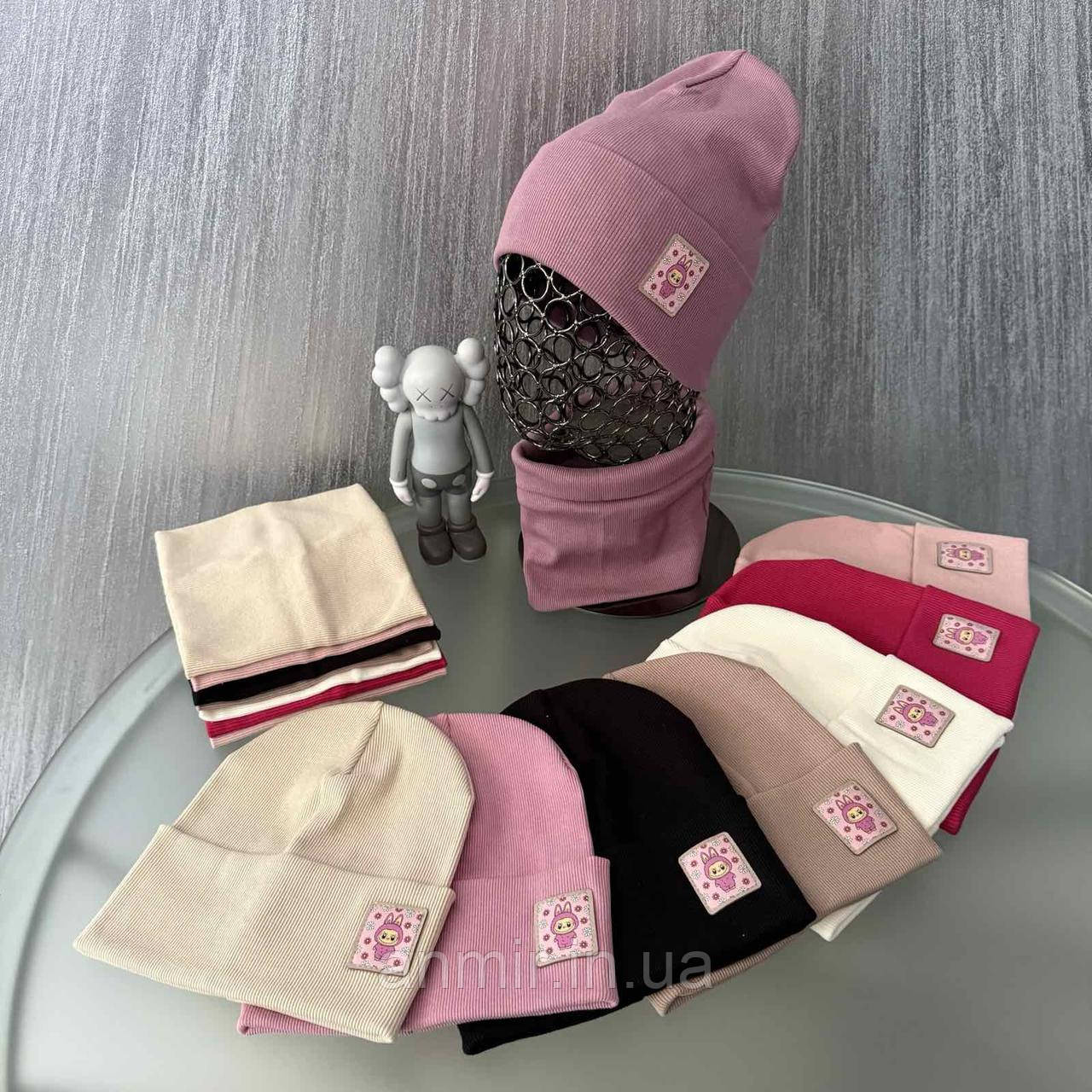 Набір шапка + снуд демісезонний LABUBU для дівчинки 52-54, кольору міксом