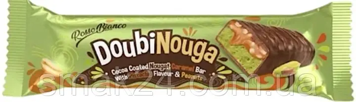 Дубайський шоколадний батончик з какао-нугою, фісташками й арахісом Rosso Bianco Doubinouga 50 г