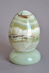 Статуетка яйце з натурального каменю онікс з підставкою, 6.5 см (колір, як на фото)