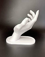 Торговельне обладнання Finding Стійка для демонстрації кілець перстнів каблучок у формі руки пластик Білий 15.5см х 15см х 11см