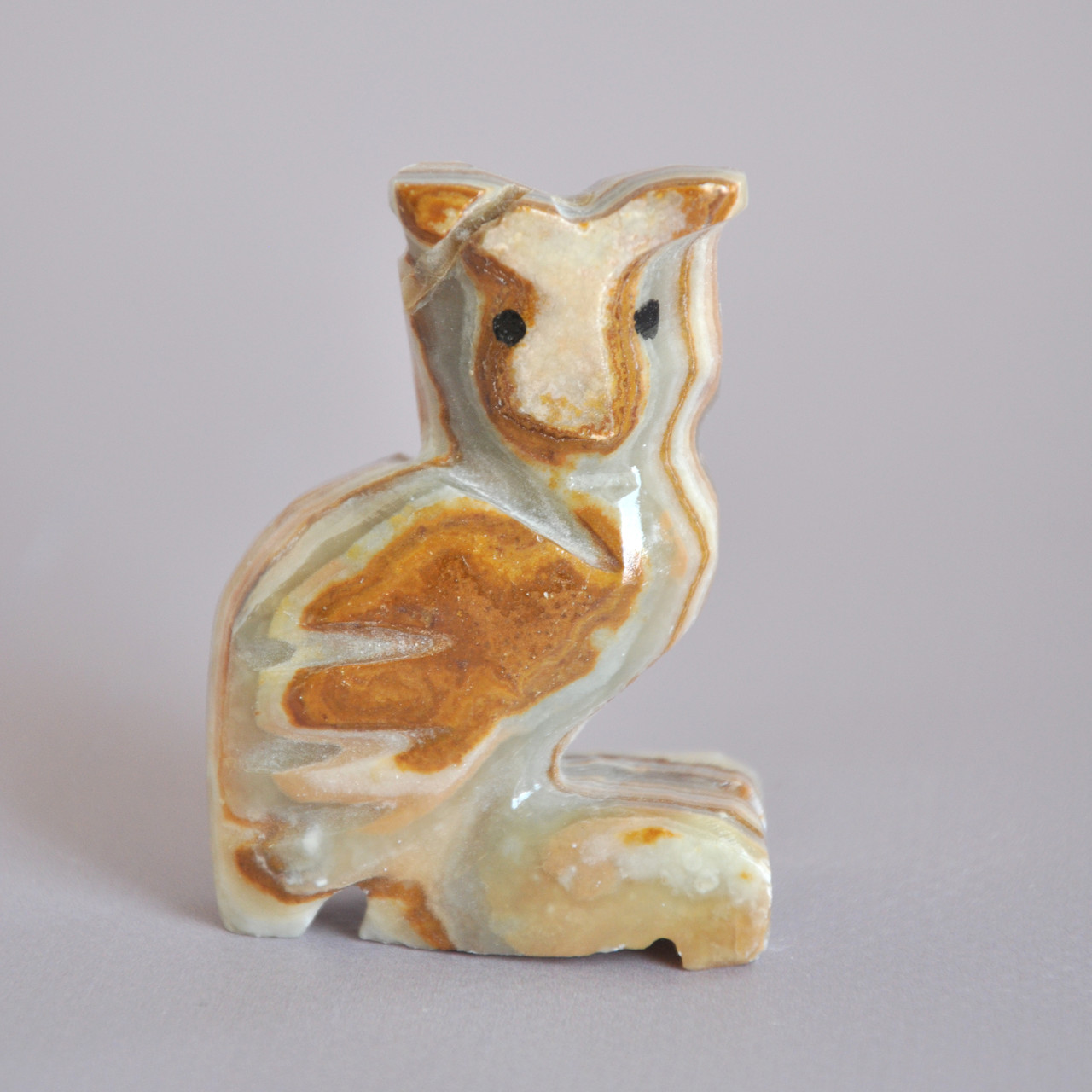 Статуетка сова з натурального каменю онікс, 5.5 х 4 см (колір, як на фото), фото 1