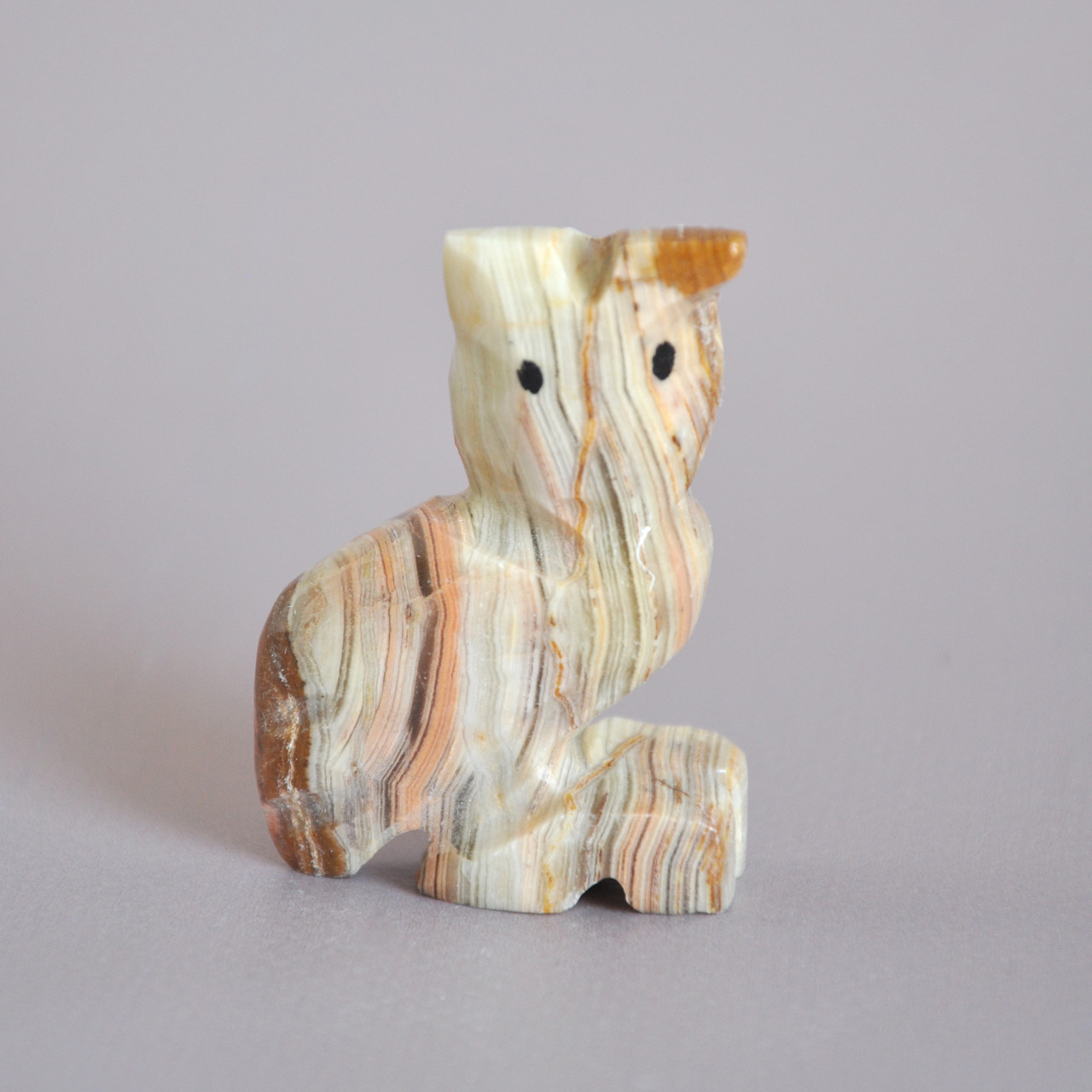 Статуетка сова з натурального каменю онікс, 5.5 х 4 см (колір, як на фото), фото 1