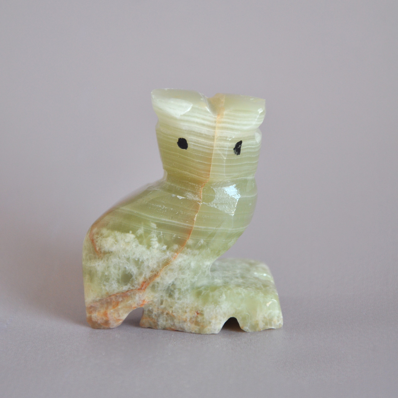 Статуетка сова з натурального каменю онікс, 5.5 х 4 см (колір, як на фото), фото 1