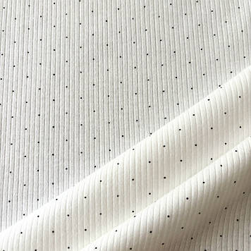 Інтерлок тканина трикотажна пенье набивка дизайн горошки в рулоні