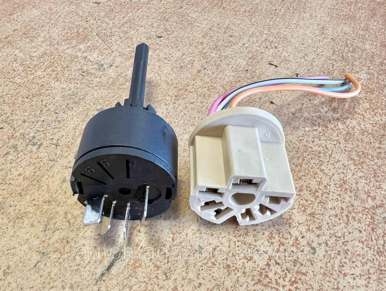 Перемикач пічки Газель, Соболь, ВАЗ 2108, 2109, 21099 (4 контакти, з роз'ємом), фото 1
