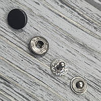 Кнопка Таблетка 10 мм Чорна (50 шт/уп) Нержавіючі