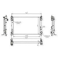 Радіатор охолодження двигуна Fiat Doblo, Opel Combo 1.3-2.0D Multijet 10-