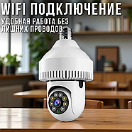 WiFi Камера відеоспостереження з поворотним модулем та кріпленням у цоколь E27 JT-8191HJ, фото 7