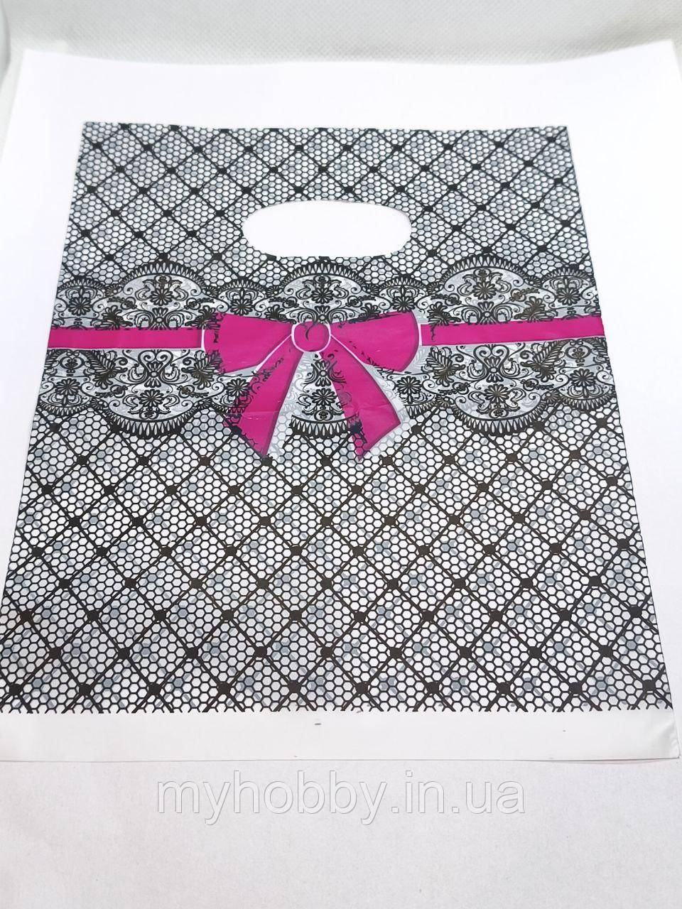 Пакети целофанові 20*25см -10шт з бантиком, фото 1