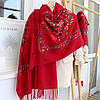 Кашеміровий шарф "Ваза квітів" бордовий 135013, фото 2