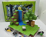 Конструктор магнітний Minecraft Magnetic Cube «Водоспад в джунглях» 128шт, фото 4