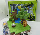 Конструктор магнітний Minecraft Magnetic Cube «Водоспад в джунглях» 128шт, фото 8