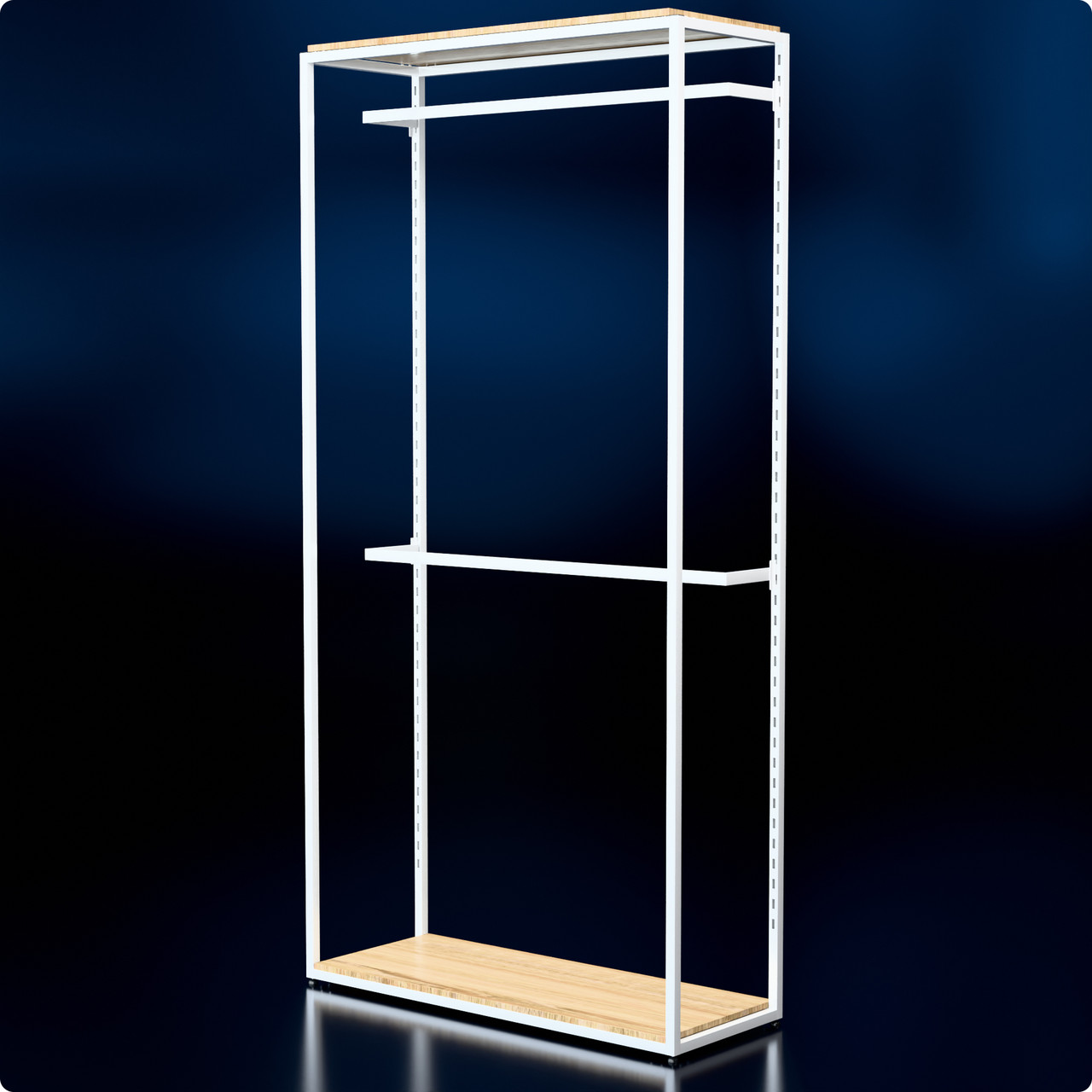 Стійка "PENELOPE ODISSEY" 2400х1230х480мм. Рейл вішало для одягу, стелаж поличний з вішалками та полицями, фото 1