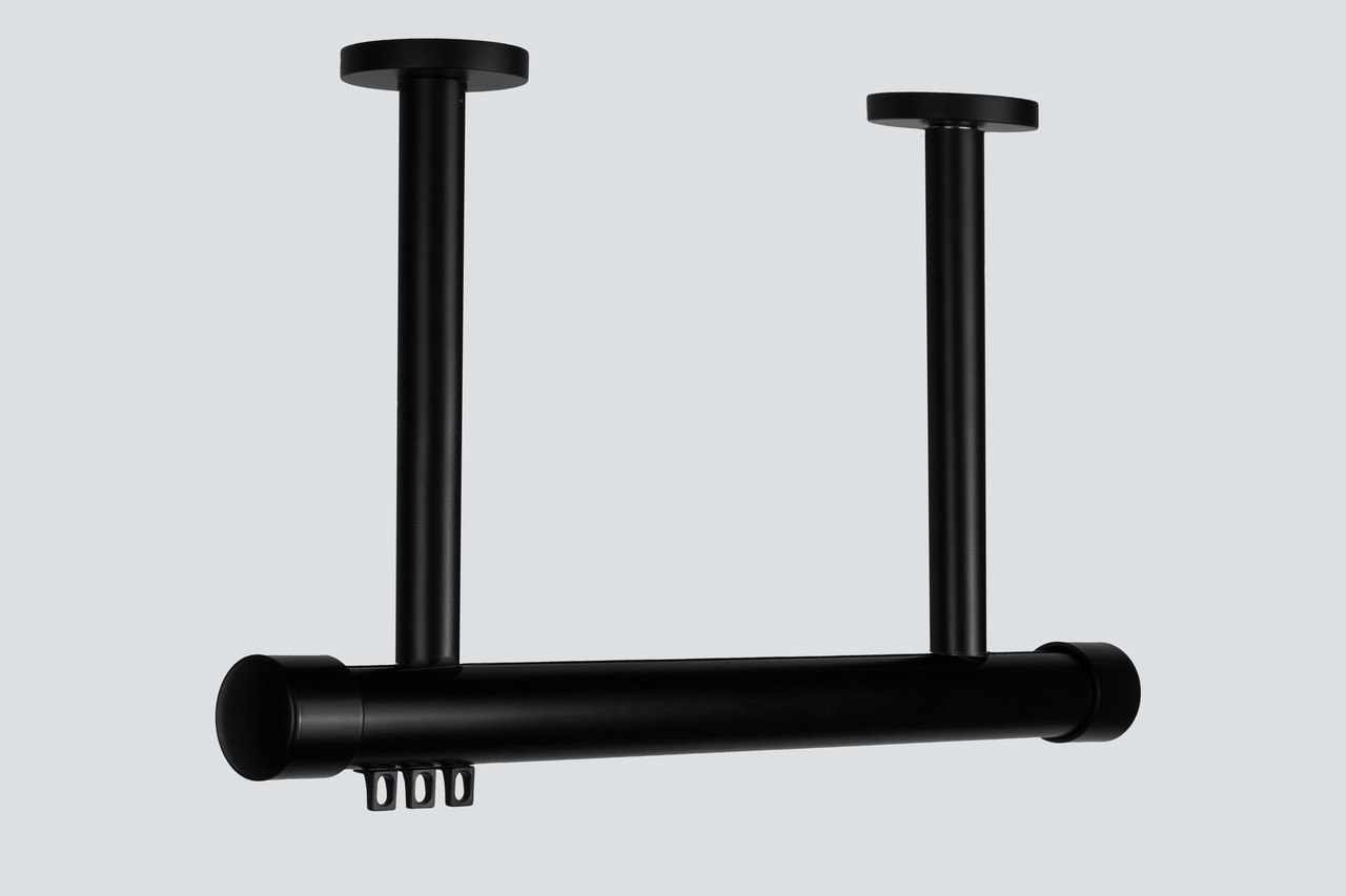 Техно30 карниз для штор з відступом від стелі  5см до 100см, чорний, фото 1