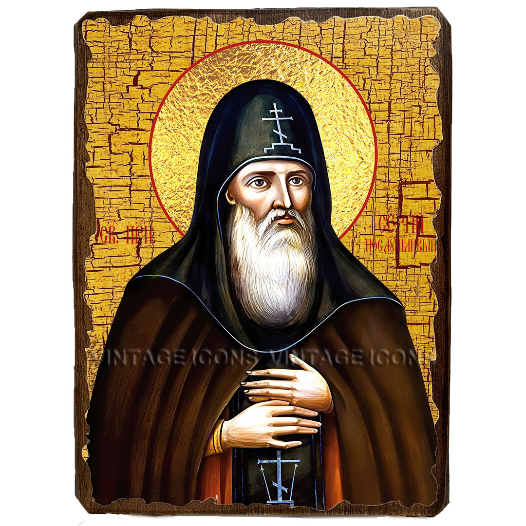 Ікона Сергій Послушний преподобний ,ікона на дереві 130х170 мм, фото 1