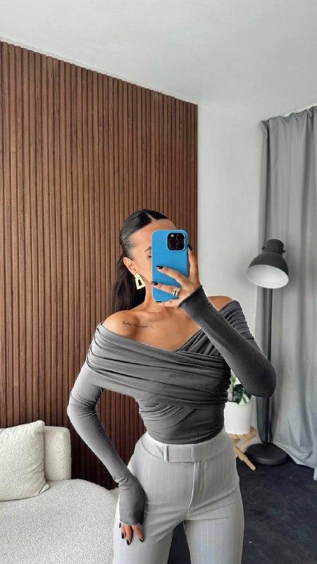 Жіночий лонгслів зі спущеними; Кольори: графіт, марсала, молоко; Розмір: 42-46 (оверсайз);, фото 1