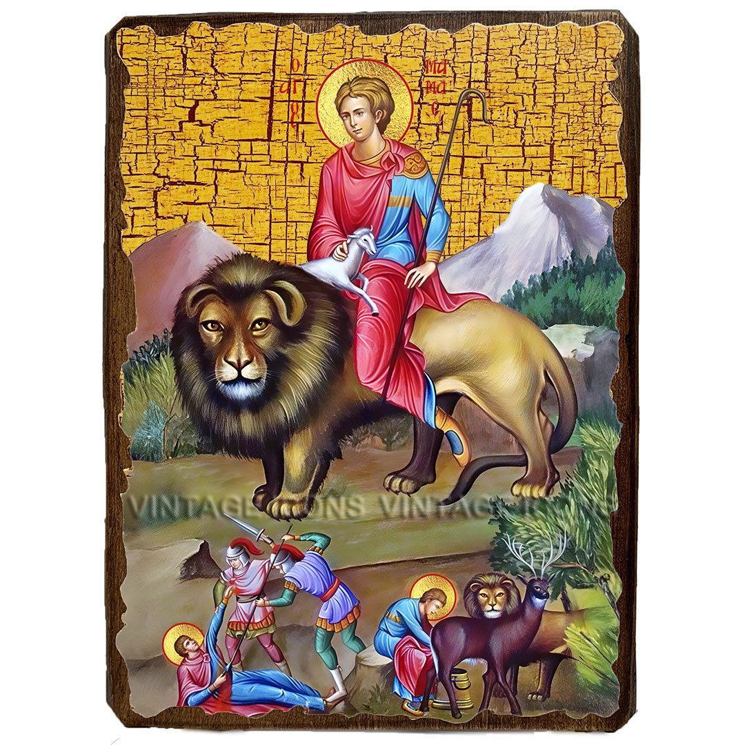 Ікона Мамант мученик ,ікона на дереві 130х170 мм, фото 1