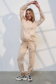 Костюм для вагітних і годуючих світшот і брюки джогери для майбутніх мам Melina S (44) Юла Мама бежевий