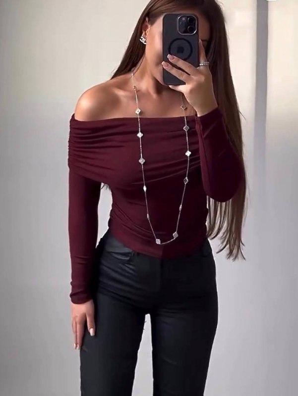 Жіночий лонгслів; Кольори: шоколад, бургунді, молоко; Розмір: 42-46 (оверсайз);, фото 1