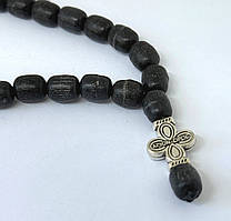 Чотки на 30 намистин з ладану чорного кольору (Афон, Греція)