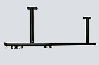 Техно15 карниз для штор з відступом від стелі  5см до 100см, чорний