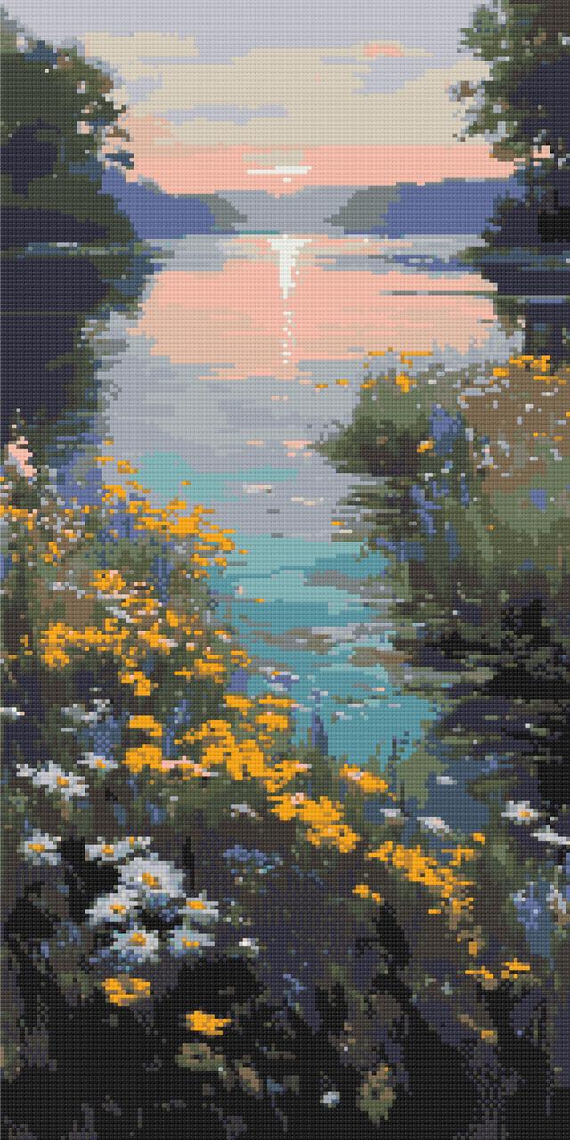 Алмазна мозаїка/вишивка Літні барви природи 40*80 см Орігамі OD 5171, фото 1