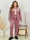 3610-58 Спортивний костюм жіночий на блискавці велюр батал (3 од: 54,56,58), фото 5