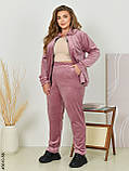 3610-58 Спортивний костюм жіночий на блискавці велюр батал (3 од: 54,56,58), фото 3