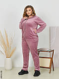 3610-58 Спортивний костюм жіночий на блискавці велюр батал (3 од: 54,56,58), фото 6