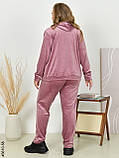 3610-58 Спортивний костюм жіночий на блискавці велюр батал (3 од: 54,56,58), фото 2
