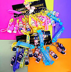 Брелок силікон 5 см Лабубу з ремінцем