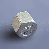 Заглушка муфтова нержавіюча DN10 (3/8") шестигранна, внутрішня різьба BSPP, н/ж сталь AISI304, Class 150, фото 2
