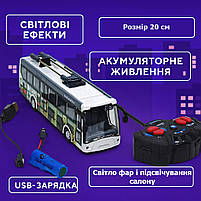 Троллейбус JC-043A 20 см — радіокерована модель з акумулятором, USB зарядкою, світлом, арт. JC-043A, фото 10