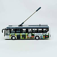 Троллейбус JC-043A 20 см — радіокерована модель з акумулятором, USB зарядкою, світлом, арт. JC-043A, фото 5