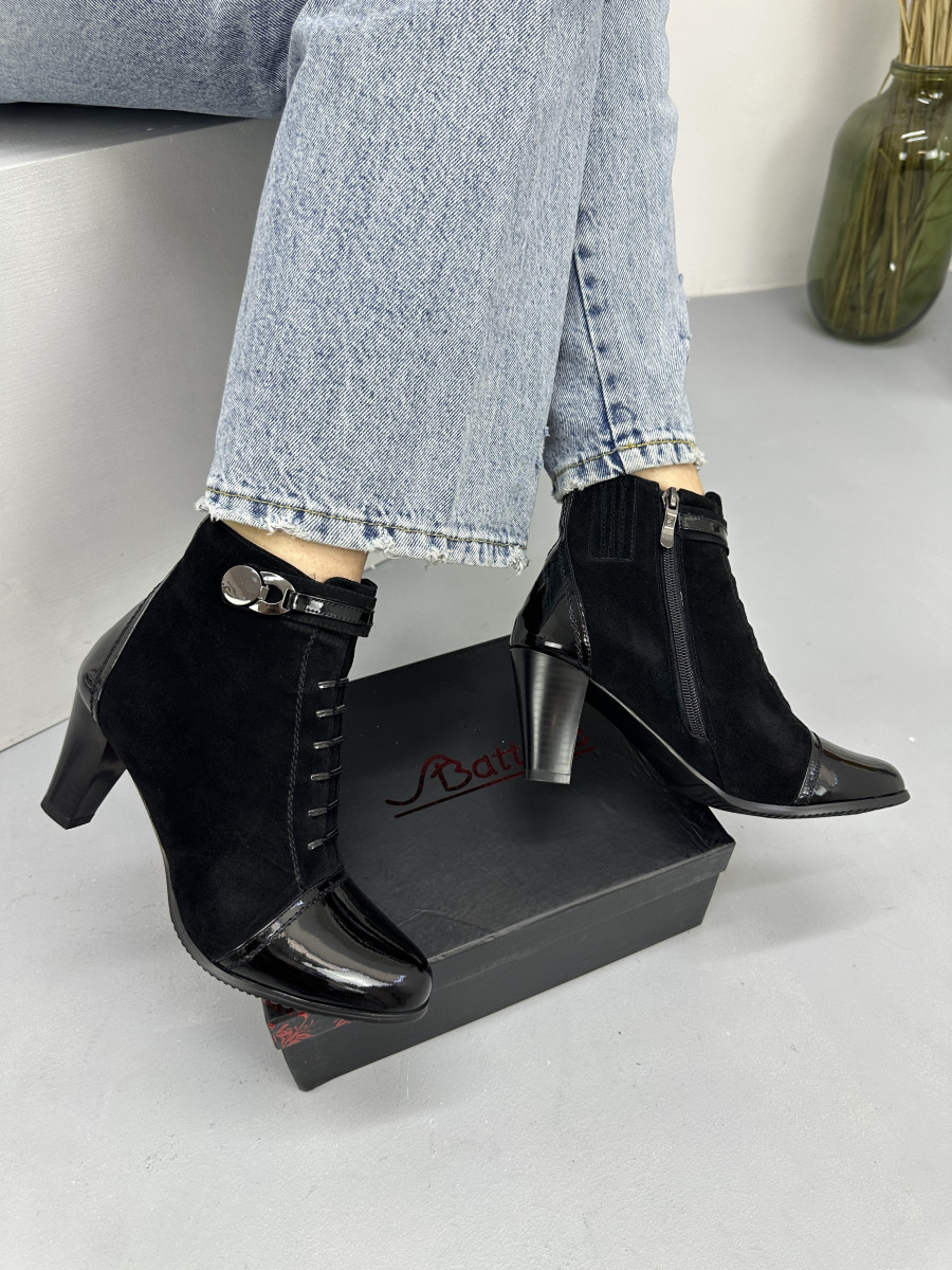 Ботильоны женские Battine B469 осенние замшевые на каблуке 37, фото 1