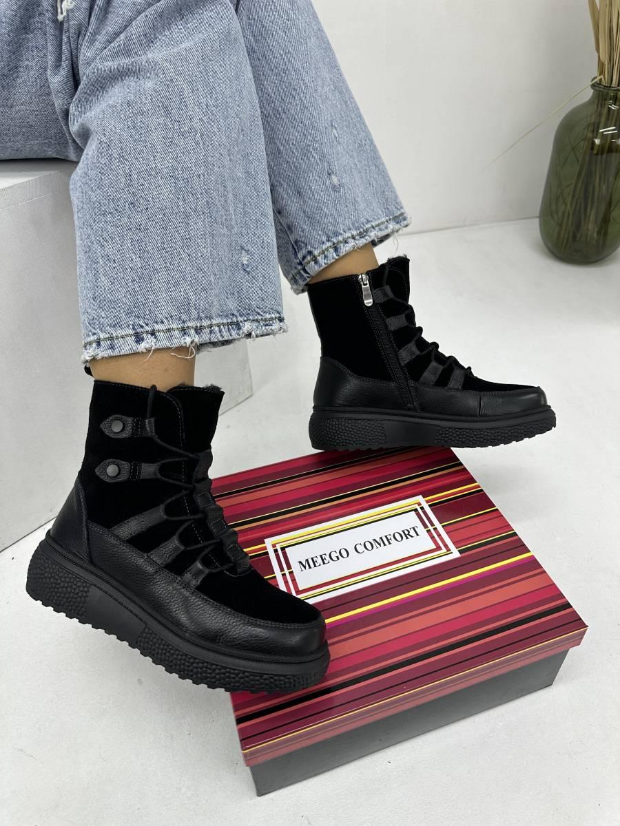 Черевики зимові жіночі MeegoComfort 8076-67M Black чорні замшеві 36, фото 1