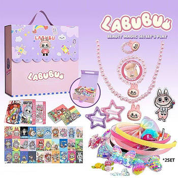 Набір прикрас для дівчинки ЛАБУБУ (буси, бласлет, кільце, бретелі, гумки для волосся) L 5256