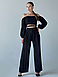 Трендовий молодіжний костюм двійка, топ + брюки, чорний, фото 4
