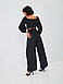 Трендовий молодіжний костюм двійка, топ + брюки, чорний, фото 3