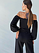 Трендовий молодіжний костюм двійка, топ + брюки, чорний, фото 6