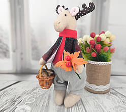 Іграшка ручної роботи в стилі тильда  "Лось осінній"